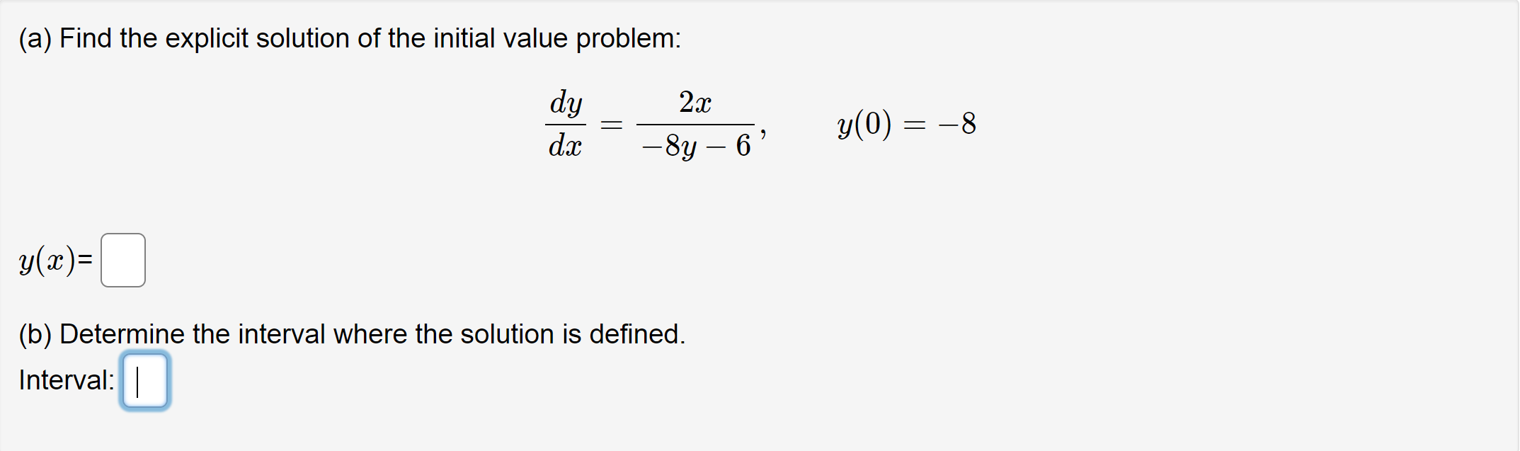 Solved (a) Find the explicit solution of the initial value | Chegg.com