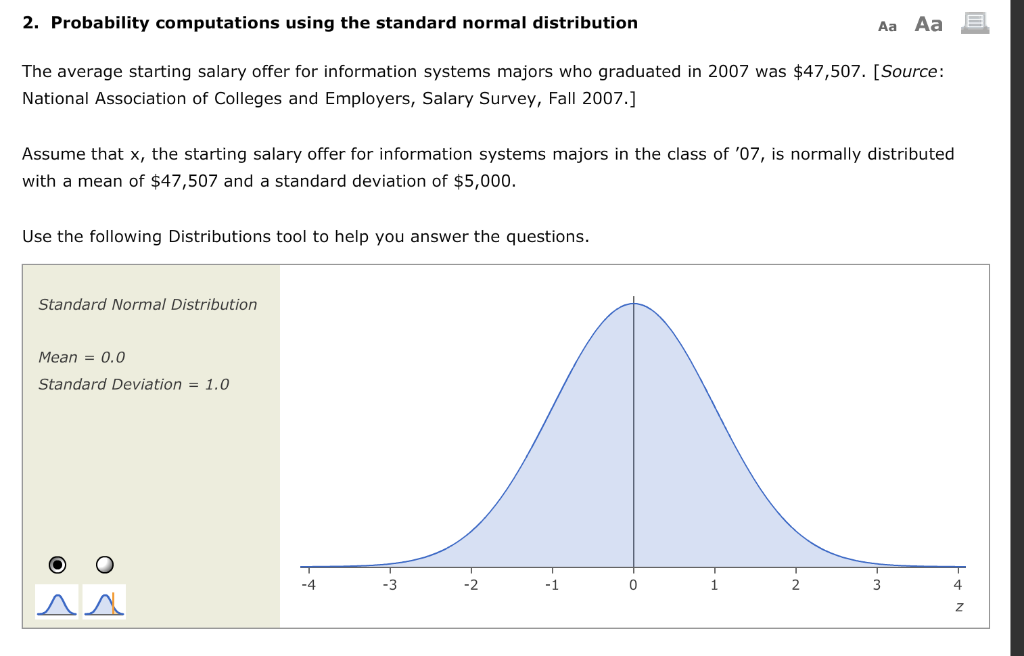 Solved 2. Probability computations using the standard normal | Chegg.com