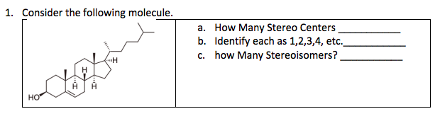 Solved 1. Consider the following molecule. | Chegg.com