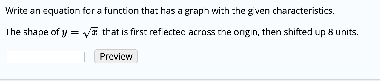 Solved Write an equation for a function that has a graph | Chegg.com