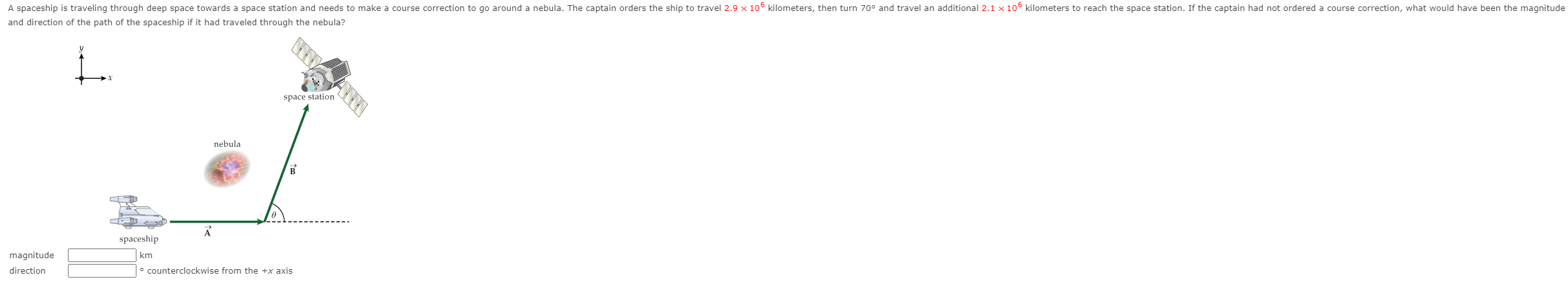 Solved A spaceship is traveling through deep space towards a | Chegg.com