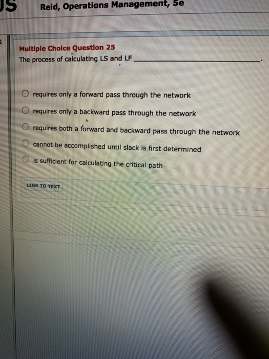 Solved Reid, Operations Management, 5e Multiple Choice | Chegg.com