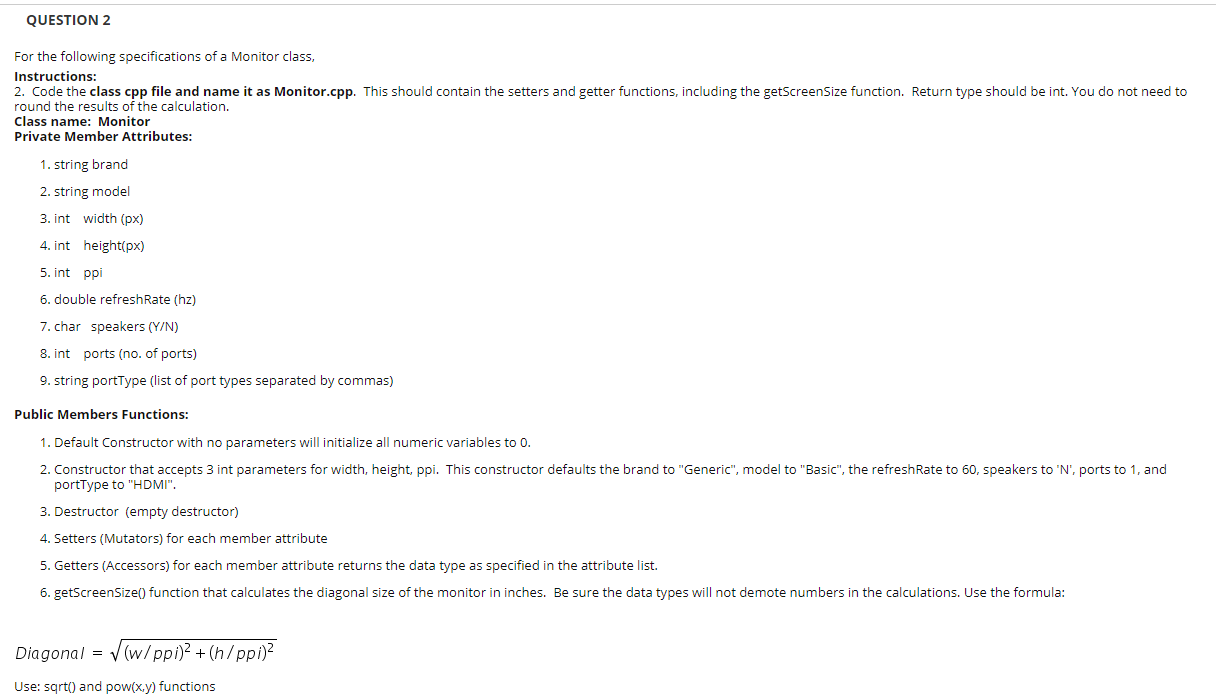 Solved QUESTION 2 For the following specifications of a | Chegg.com