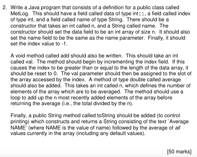 Solved 2. Write a Java program that consists of a definition | Chegg.com