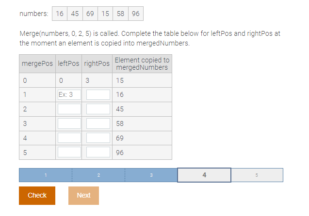 Solved Merge(numbers, 0,2,5 ) Is Called. Complete The Table | Chegg.com