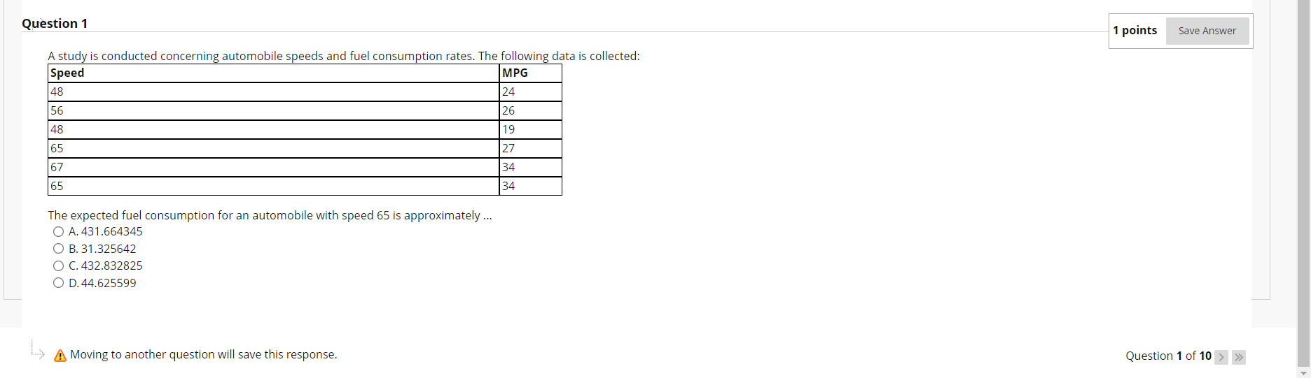 Solved Question 1 1 points Save Answer A study is conducted | Chegg.com