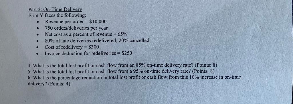 Solved . Part 1: Order Fill Rate Firm X faces the following: | Chegg.com