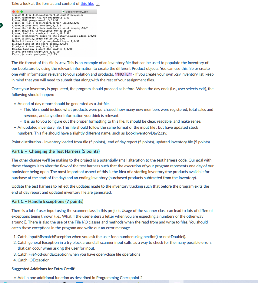 Solved In this checkpoint, you will be expanding the | Chegg.com
