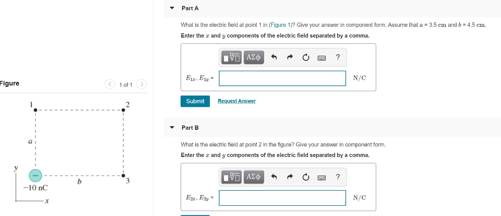 Solved Part A What is the electric field at point 1 in | Chegg.com