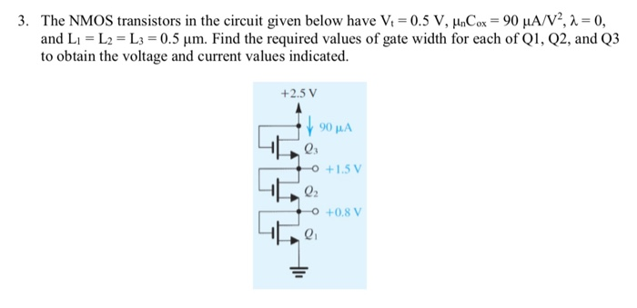 Solved The NMOS transistors in the circuit given below have | Chegg.com