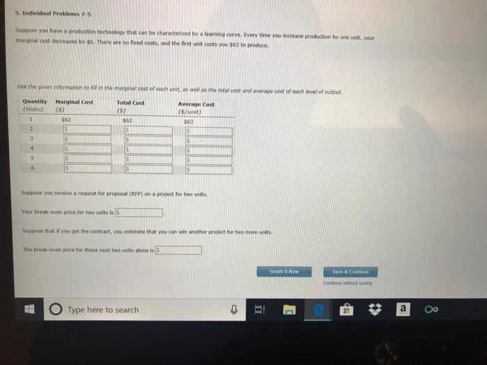 Solved 5. Individual Problems 7-5 Suppose you have a | Chegg.com