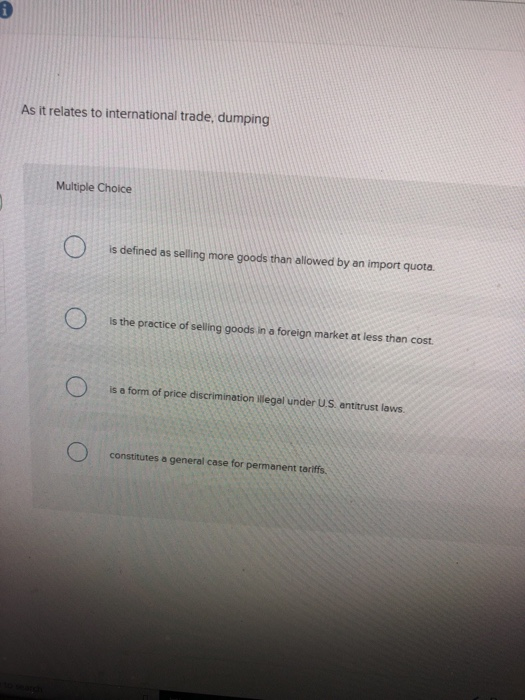 Dumping Trade Example Dumping Trade
