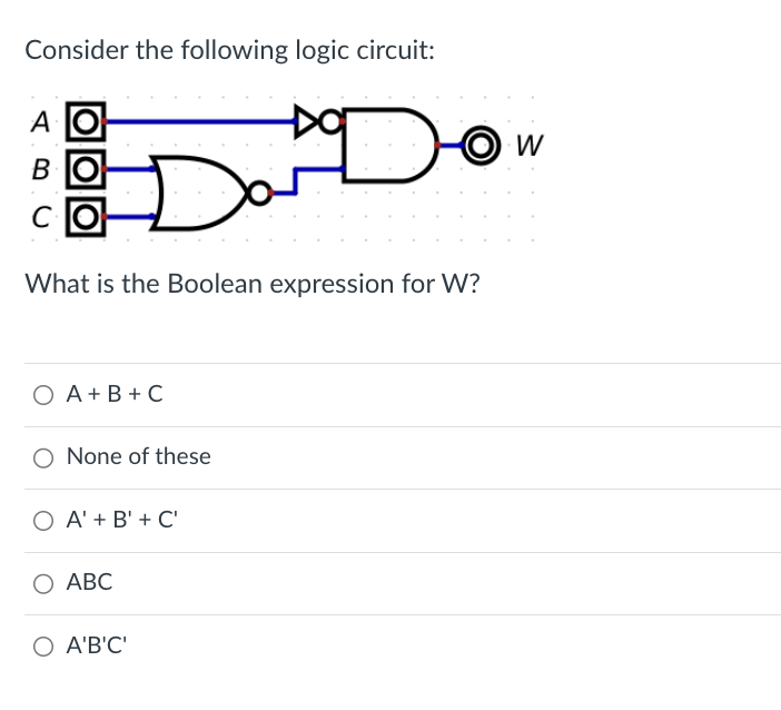 Solved Consider The Following Logic Circuit: What Is The | Chegg.com