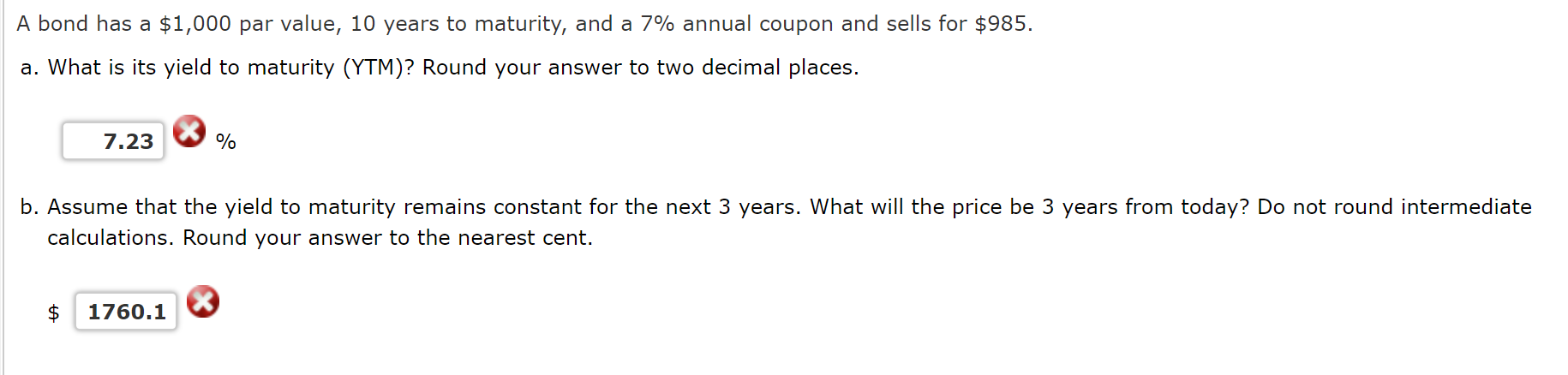 Solved B. Assume That The Yield To Maturity Remains Constant | Chegg.com