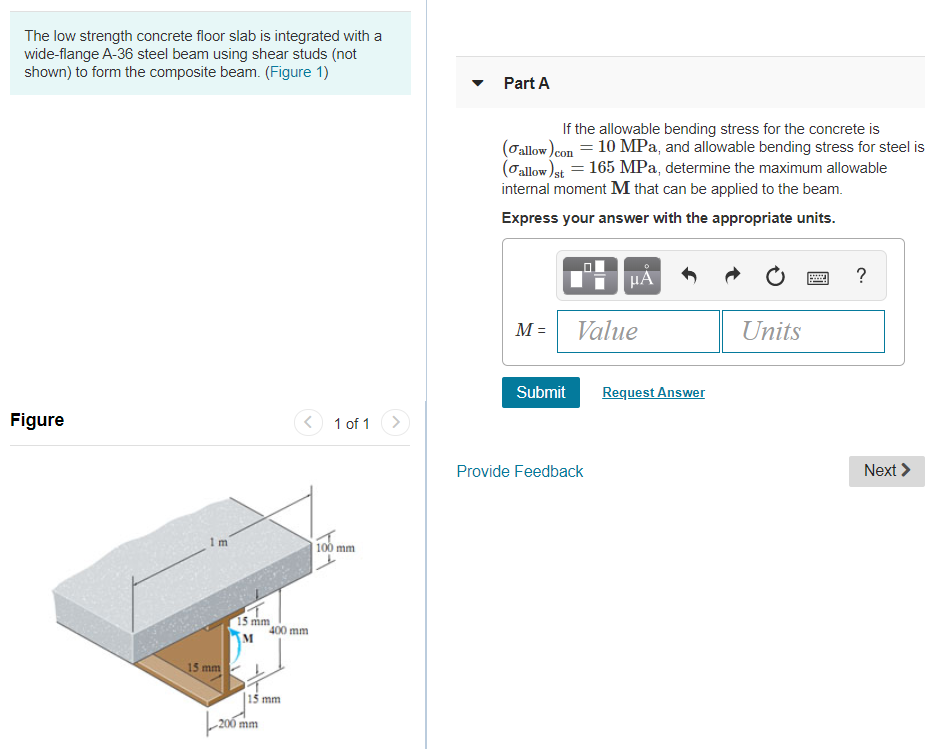 Solved The low strength concrete floor slab is integrated