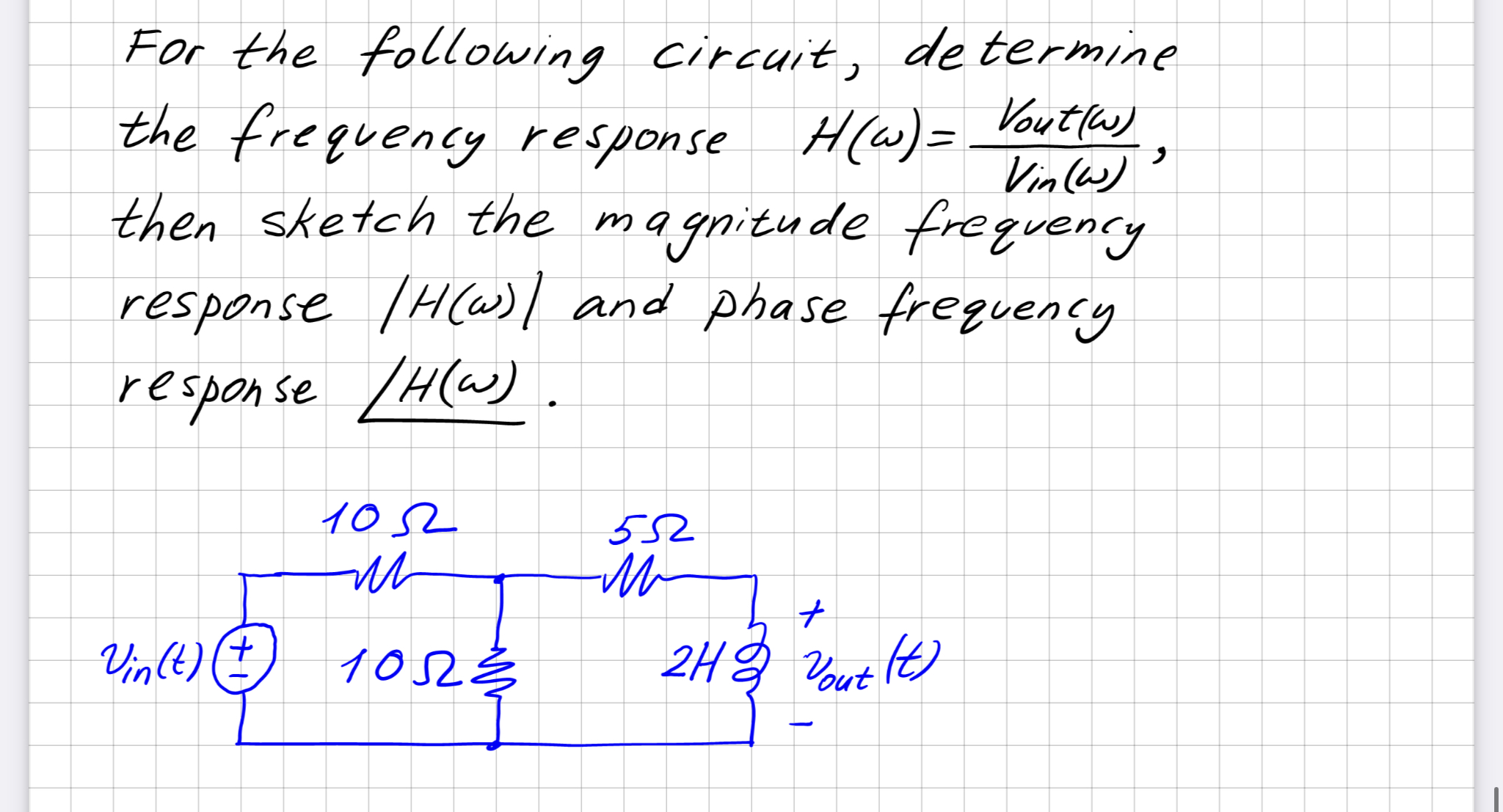 Solved For The Following Circuit, Determine The Frequency | Chegg.com