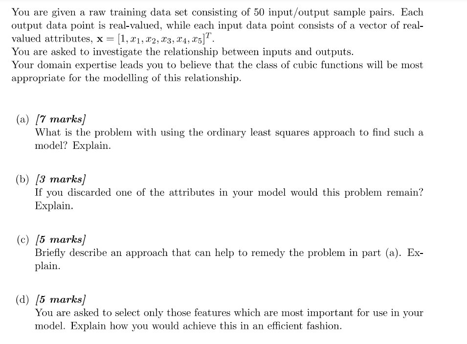 Solved You are given a raw training data set consisting of | Chegg.com