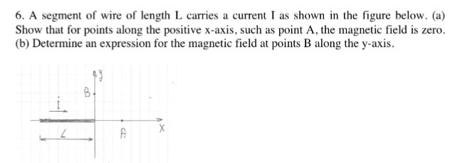 Solved 6. A segment of wire of length L carries a current I | Chegg.com
