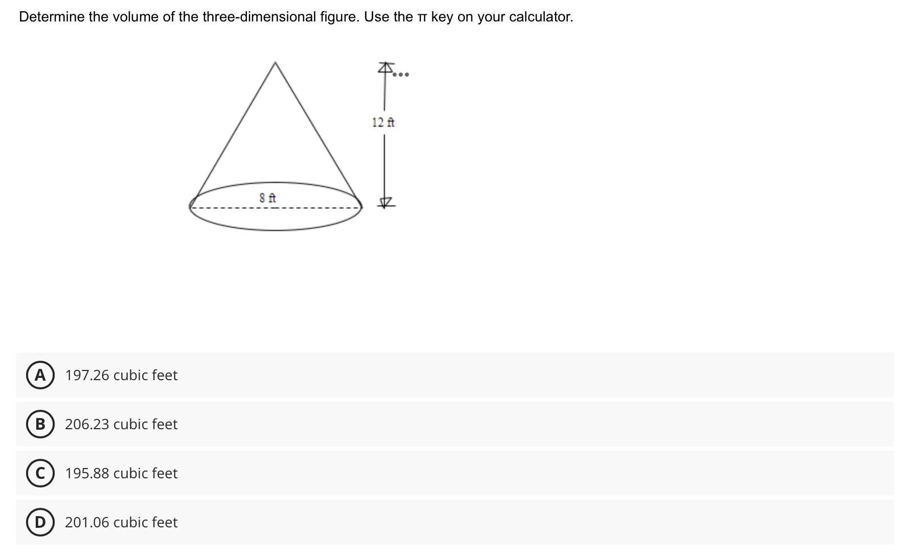 Solved Determine the volume of the three-dimensional figure. | Chegg.com