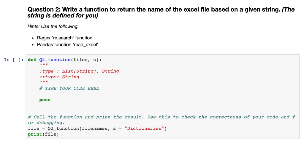 python function by name: call function by string... Solved Question 2: Write a function to return the name of | Chegg.com