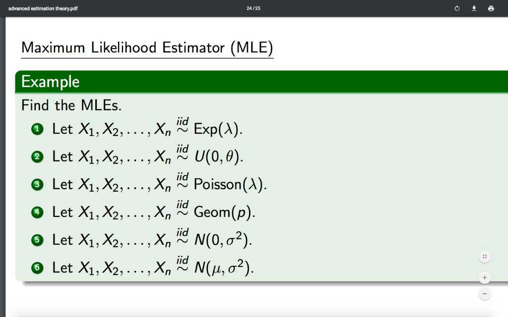 Solved Find the MLEs. 1 Let X1, X2, . . . , Xn iid∼ Exp(λ). | Chegg.com