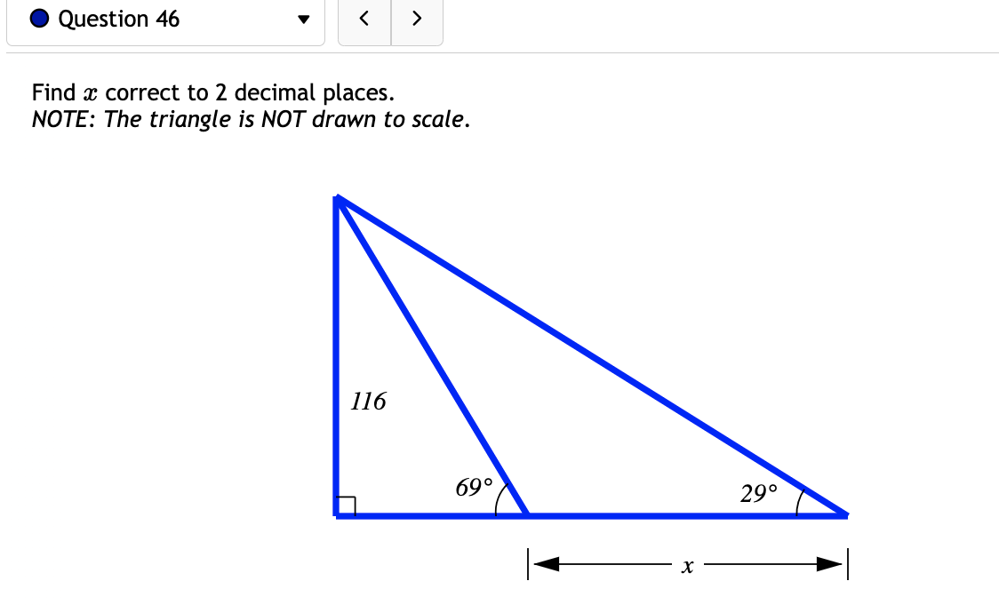 Solved Find x correct to 2 decimal places. NOTE: The | Chegg.com