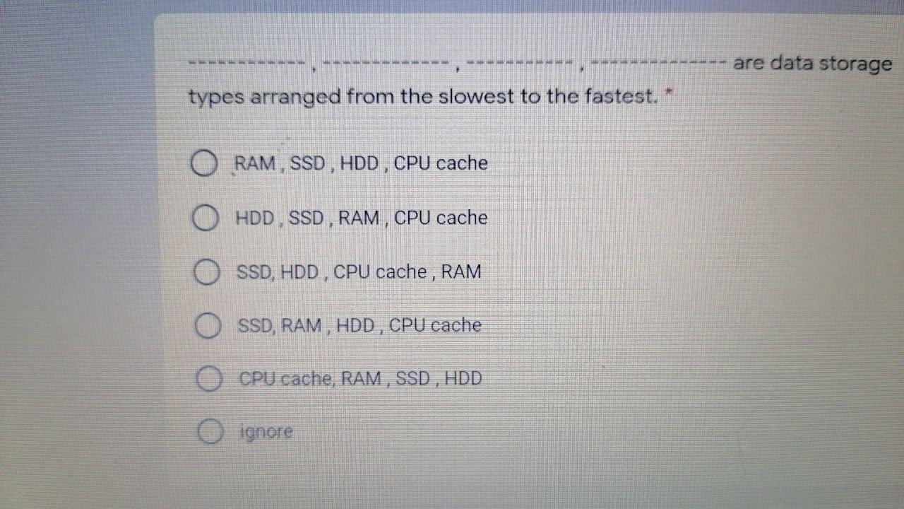 Solved ----- are data storage types arranged from the | Chegg.com