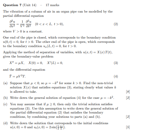 Solved Question 7 (Unit 14) - 17 marks The vibration of a | Chegg.com