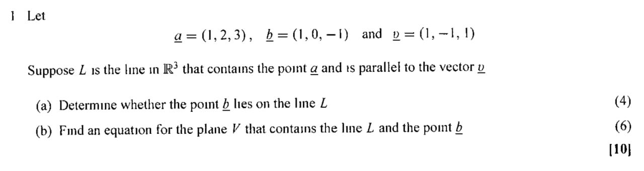 Solved 1 Let A 1 2 3 B 1 0 −1 And V 1 −1 1 Suppose L