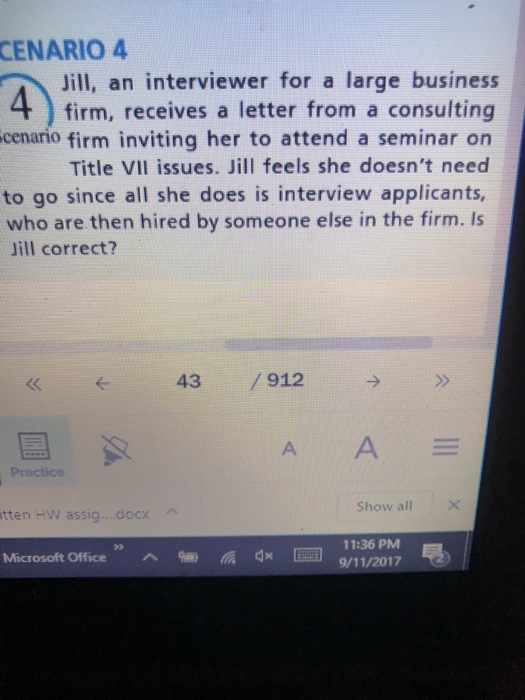 Solved Jill, an interviewer for a large business firm, | Chegg.com
