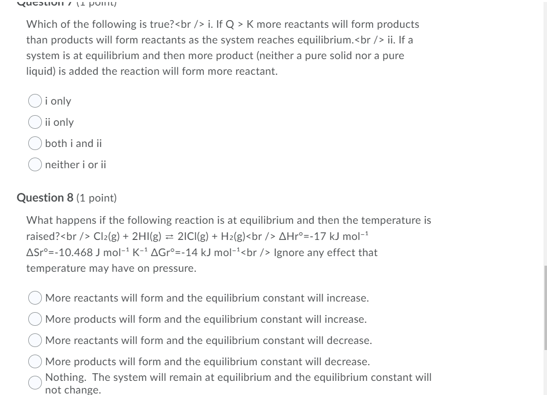 Solved Question 11 point) Which of the following is | Chegg.com