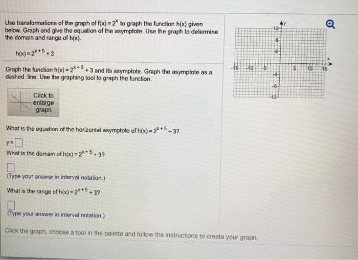 Solved Use Transformations Of The Graph Of F X 2x To Graph