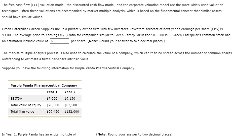 free cash flow fcf valuation model