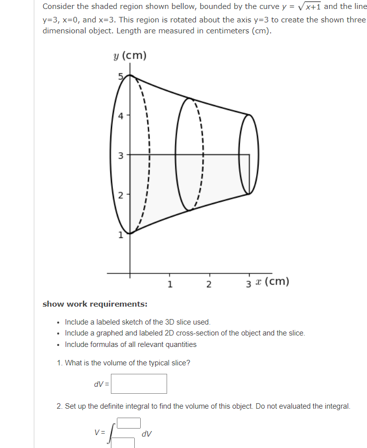 Solved Consider The Shaded Region Shown Bellow, Bounded By | Chegg.com