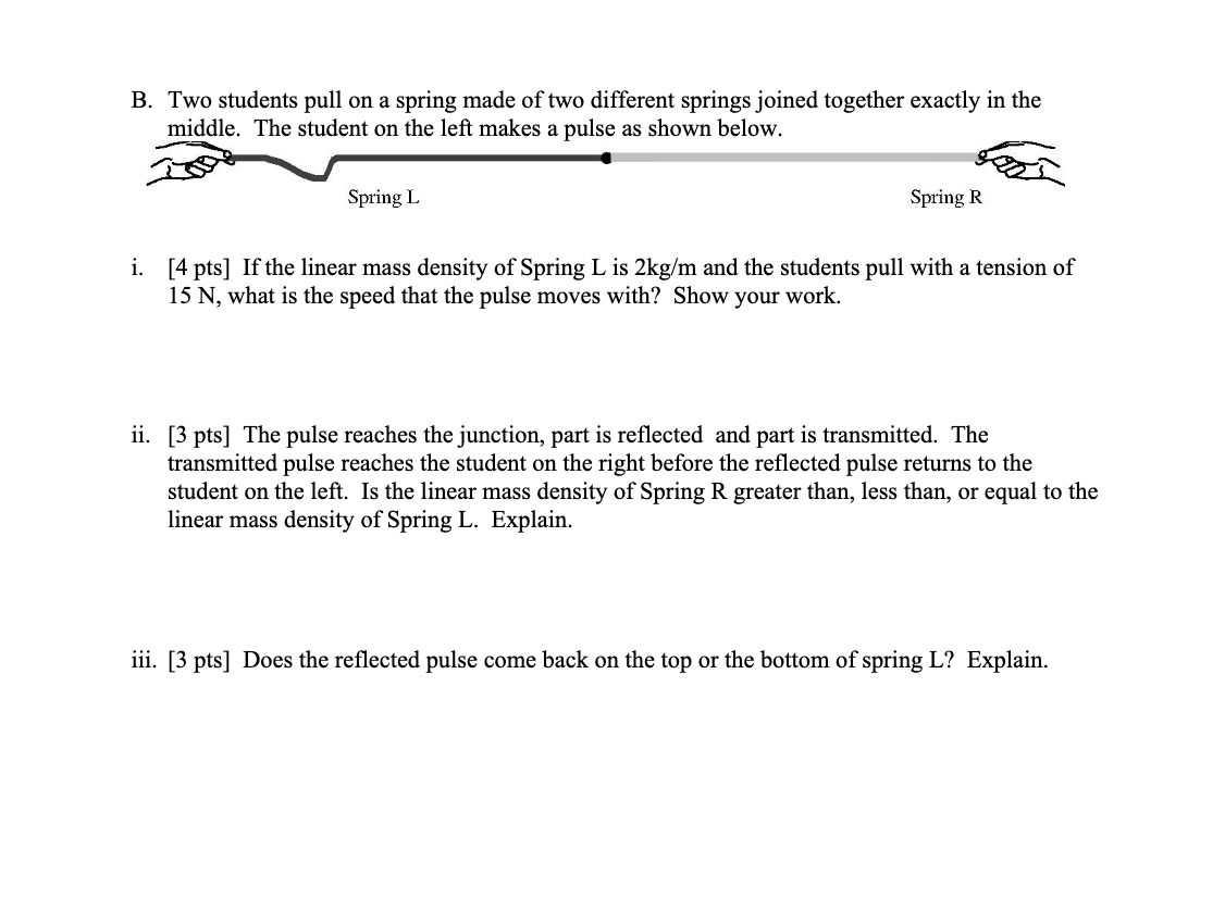 Solved B. Two students pull on a spring made of two | Chegg.com