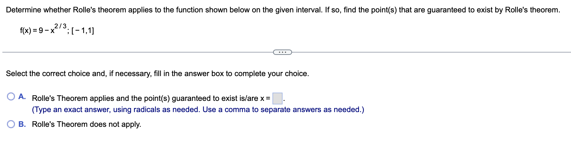 Solved Determine Whether Rolle's Theorem Applies To The | Chegg.com