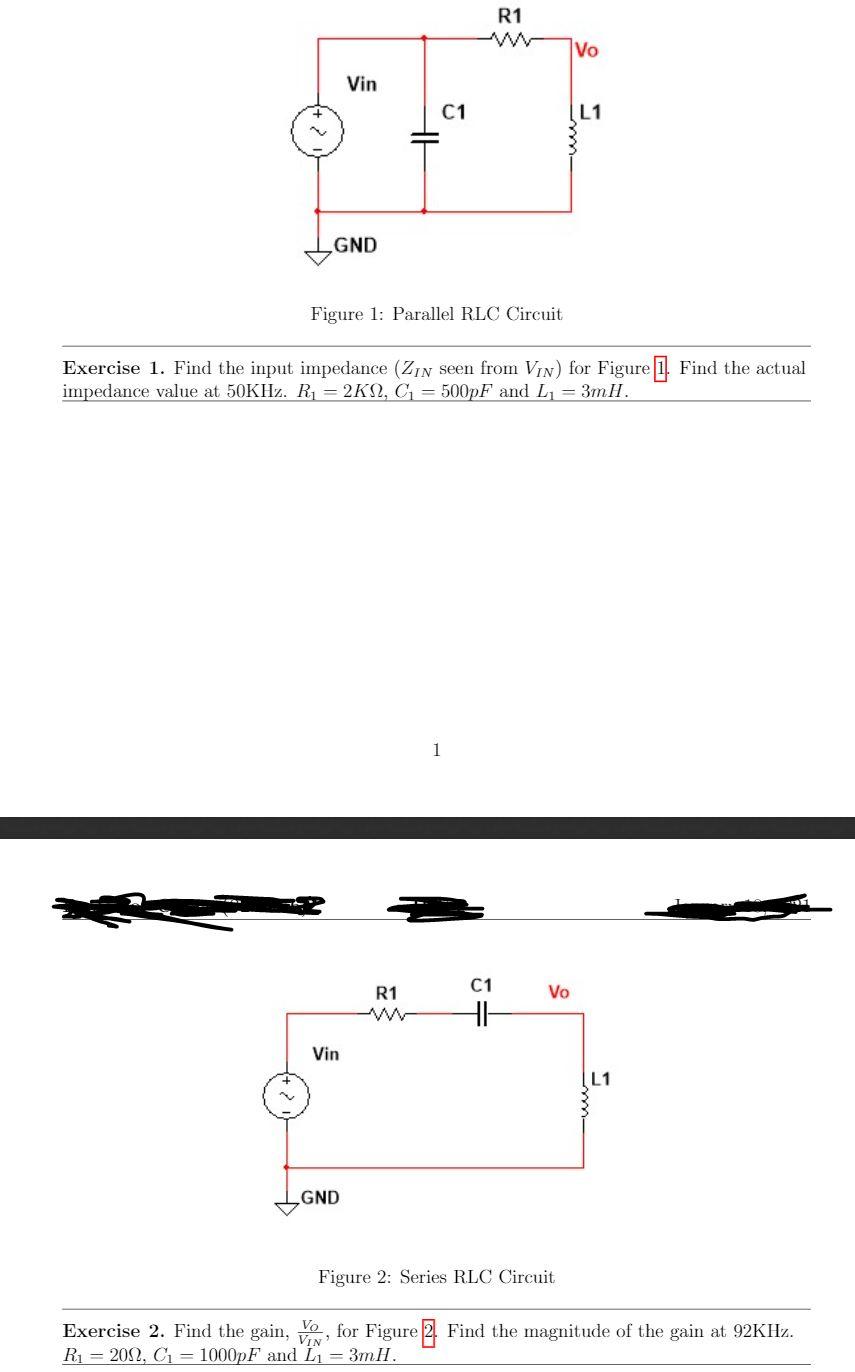 Solved R1 Vo Vin C1 L1 HH GND Figure 1: Parallel RLC Circuit | Chegg.com