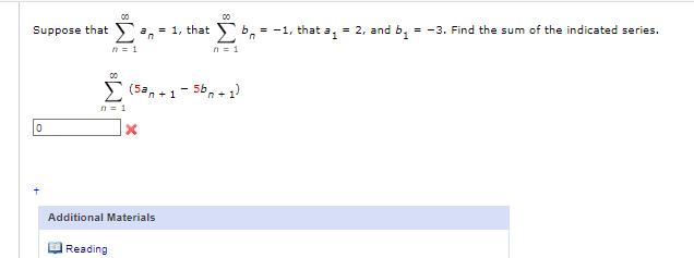 Solved Suppose that ∑n=1∞an=1, that ∑n=1∞bn=−1, that a1=2, | Chegg.com