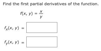 Solved Find the first partial derivatives of the function. | Chegg.com