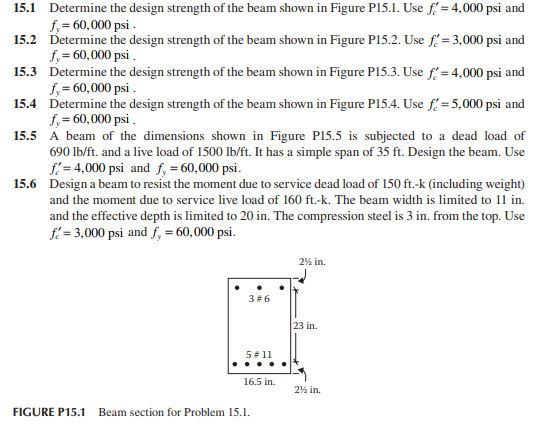 Design Strength Solved 15.2 15.1 Determine the design strength of the beam | Chegg.com