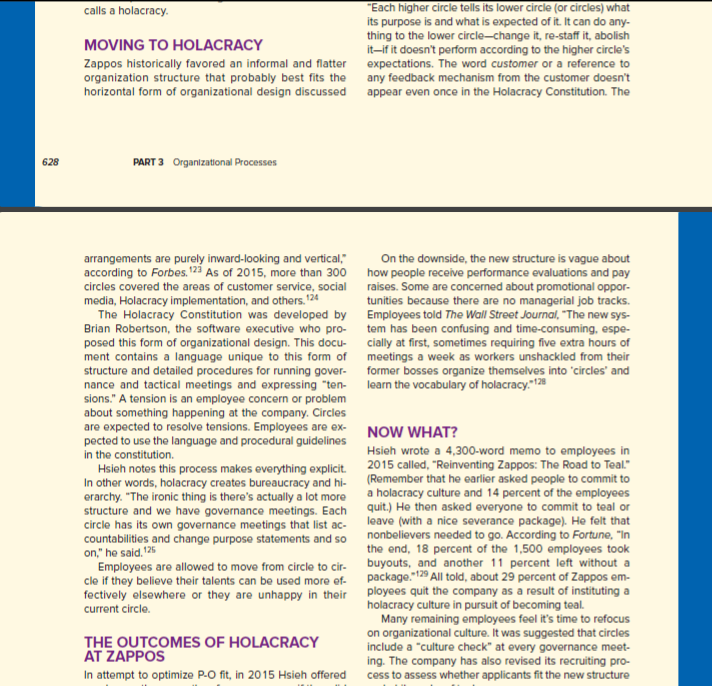 PROBLEM-SOLVING APPLICATION CASE Zappos CEO Asks | Chegg.com