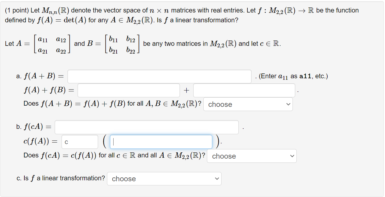 Solved 7. Given AE M. (F), let B the n x n matrix whose (i