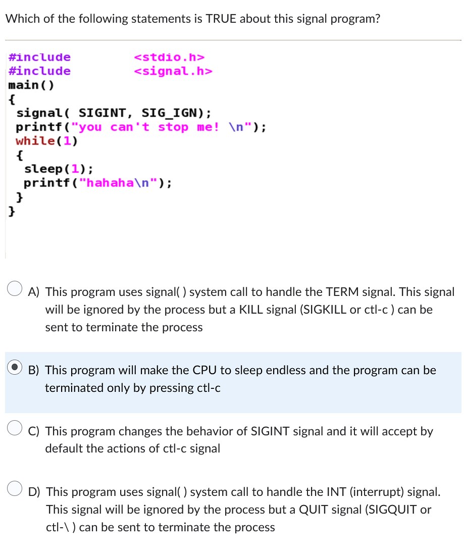 Solved Which of the following statements is TRUE about this