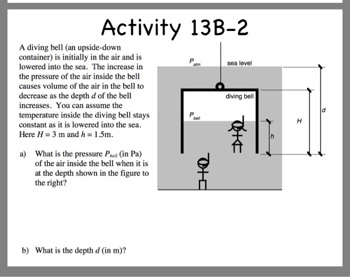 Solved Activity 13B2 A diving bell (an upsidedown