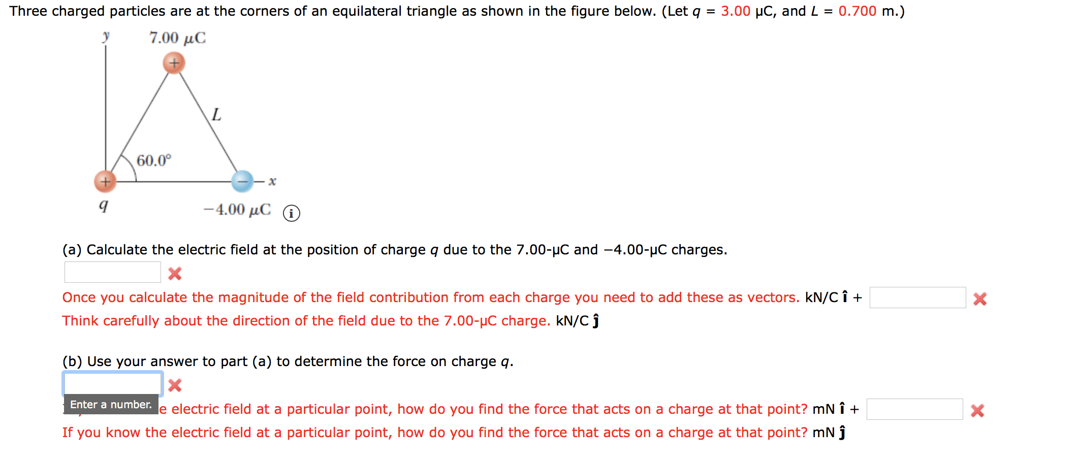 Solved Three Charged Particles Are At The Corners Of An E Chegg Com