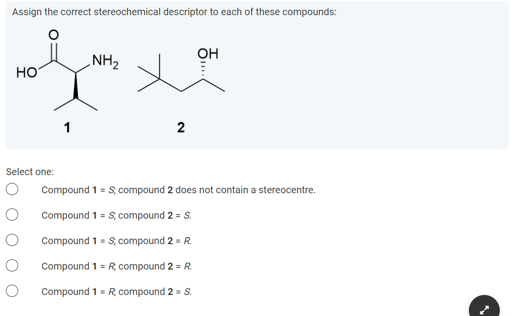 Solved Assign the correct stereochemical descriptor to each | Chegg.com