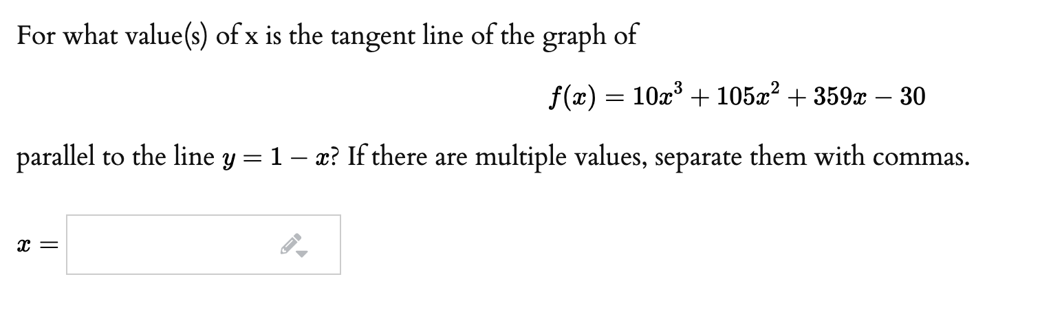 Solved For What Value S Of X Is The Tangent Line Of The Chegg Com