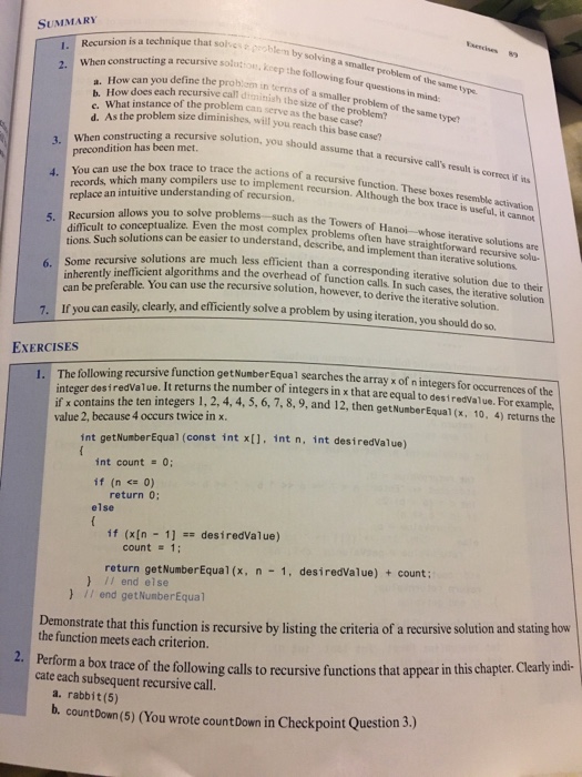 Solved SUMMARY にRecursion is a technique that 2. When | Chegg.com