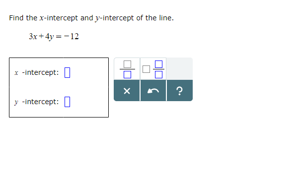 y intercept 2x 3y 12