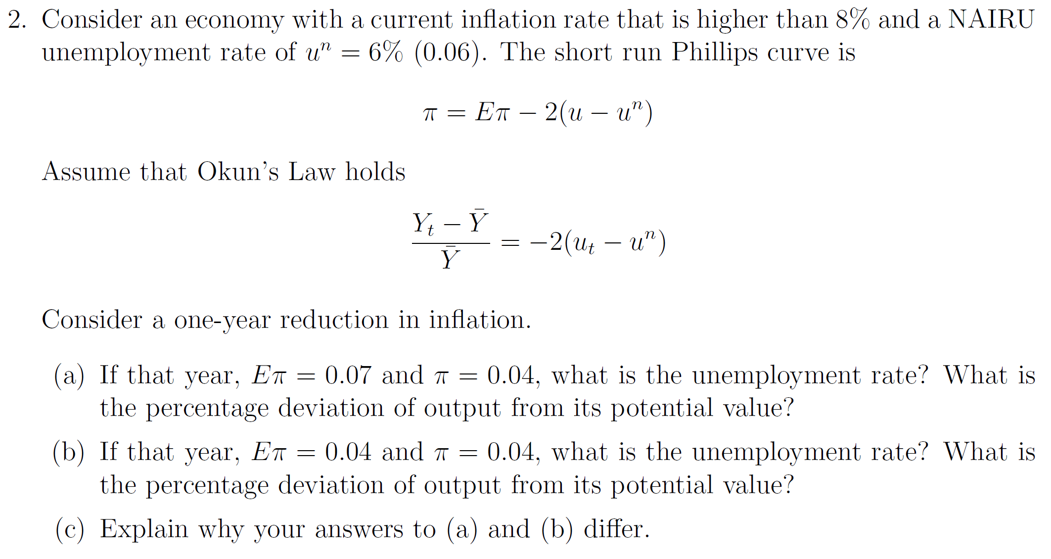 Solved Consider An Economy With A Current Inflation Rate | Chegg.com